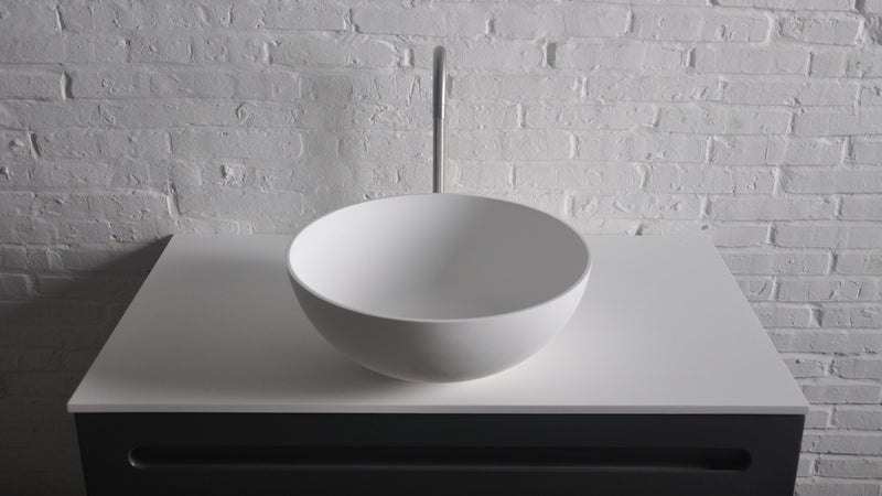 Ideavit solid surface waskom Solidthin mat wit - 39 cm