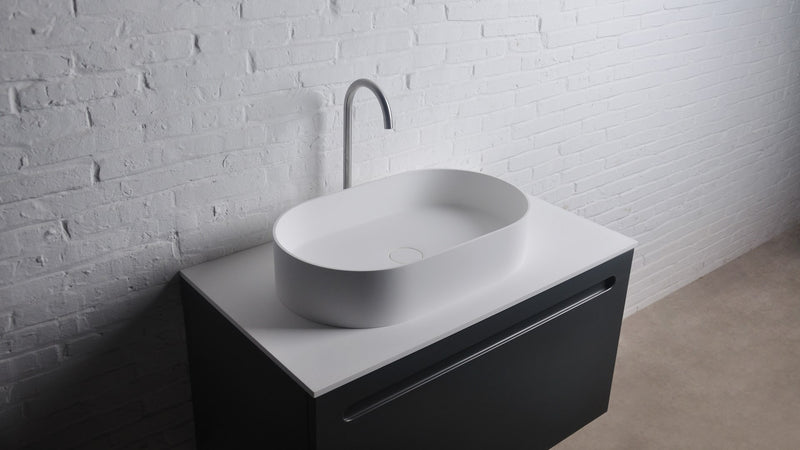 Ideavit solid surface waskom Solidthin mat wit - 60 cm
