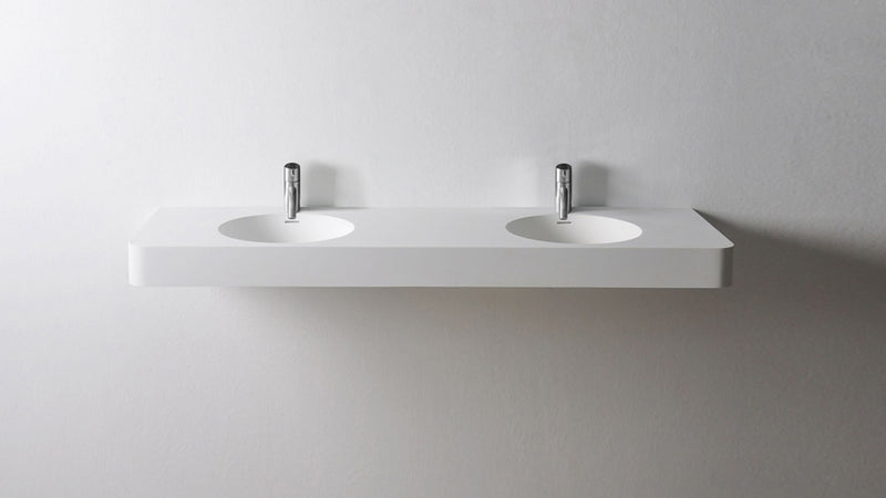 Ideavit solid surface wastafel Solidbrio mat wit - 150 cm