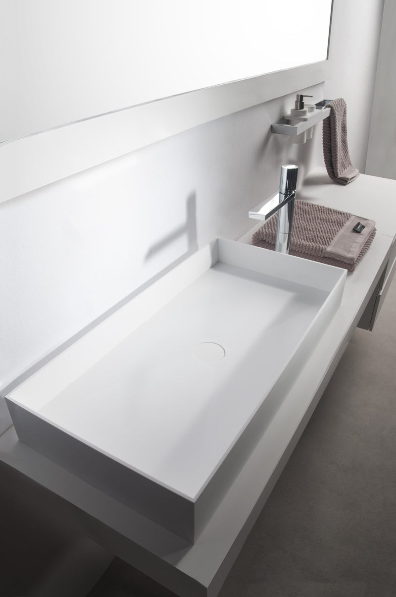 Ideavit solid surface waskom Solidjoy mat wit - 75 cm