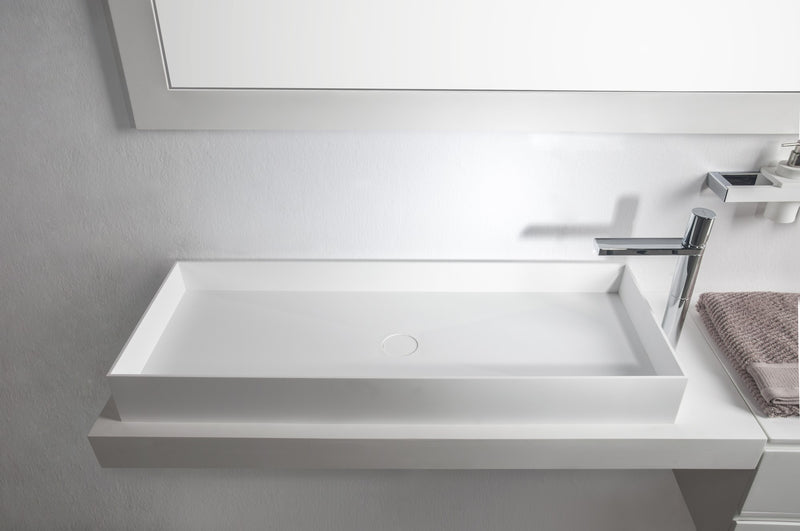 Ideavit solid surface waskom Solidjoy mat wit - 100 cm