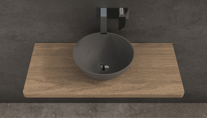 Ideavit solid surface waskom Solidthin mat donker grijs - 39 cm