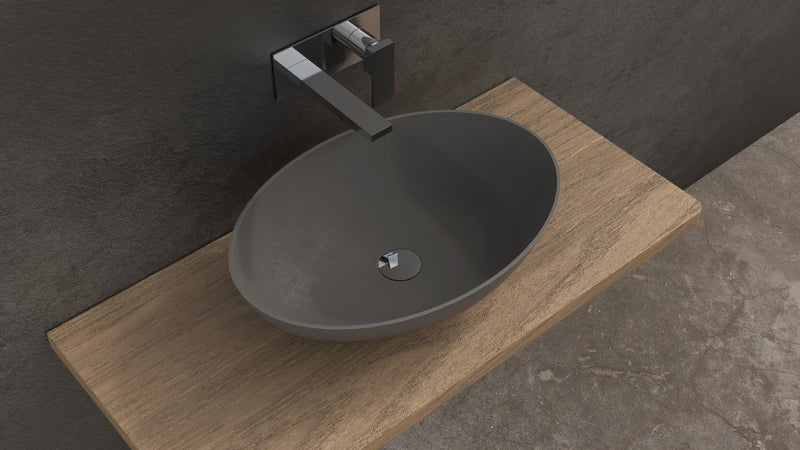 Ideavit solid surface waskom Solidthin mat donker grijs - 60 cm