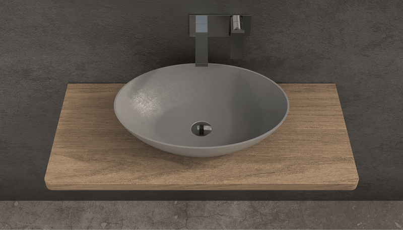 Ideavit solid surface waskom Solidthin mat licht grijs - 60 cm