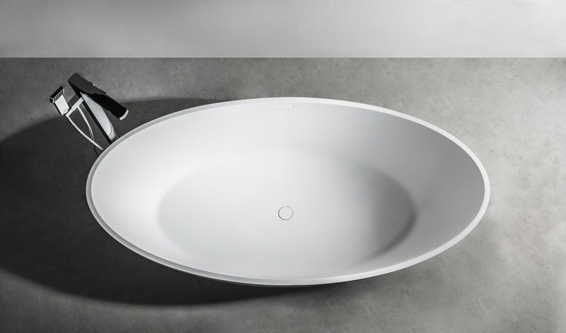 Ideavit solid surface vrijstaand bad Solidellipse mat wit - 180 cm