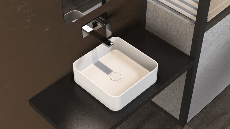 Ideavit solid surface waskom Solidthin mat wit - 40 x 40 cm