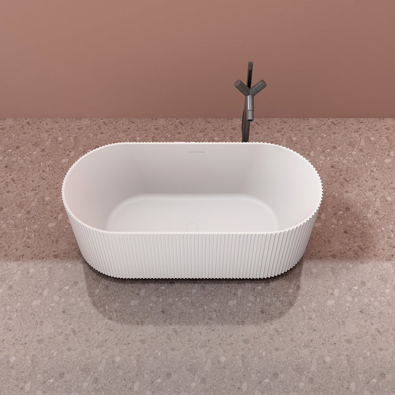 Mastello acryl vrijstaand bad Flow ribbed mat wit 170 cm - afbeelding 4