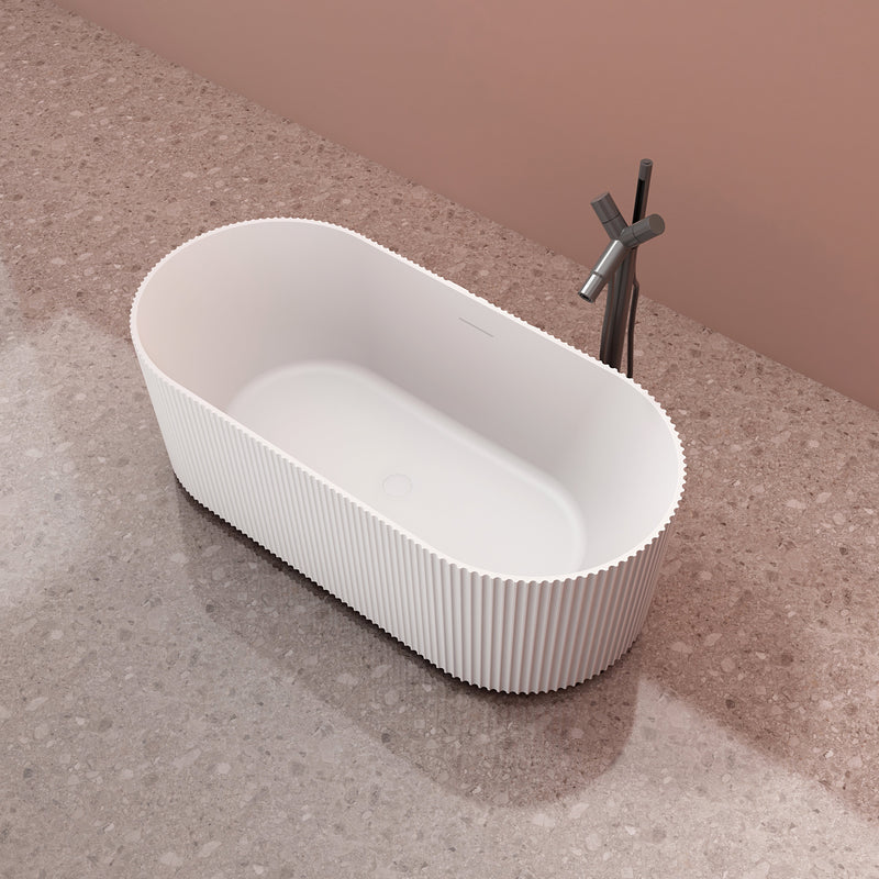 Mastello acryl vrijstaand bad Flow ribbed mat wit 170 cm - afbeelding 5