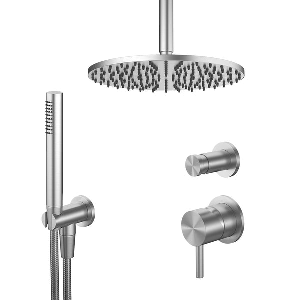 Mastello RVS inbouw doucheset plafond met mengkraan omstel en handdouche