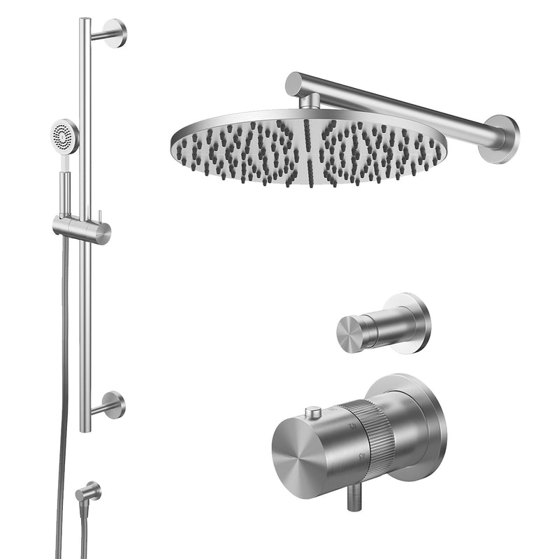 Mastello RVS inbouw doucheset met thermostaatkraan en glijstang