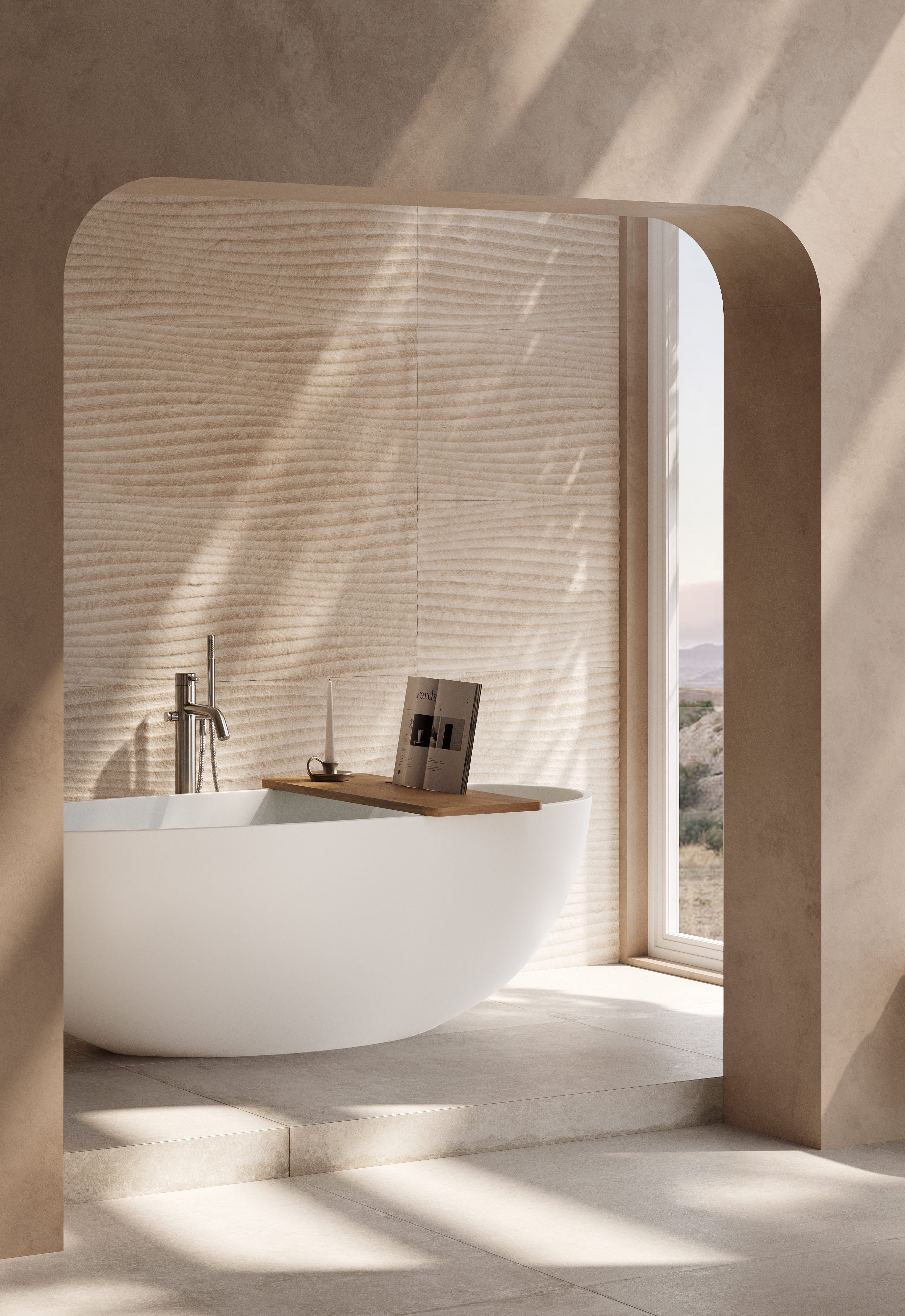 Mastello solid surface vrijstaand bad Boho mat wit - 170 cm