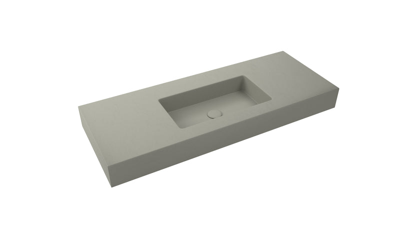Mastello enkele wastafel Foss centraal washed beton groen 100 cm