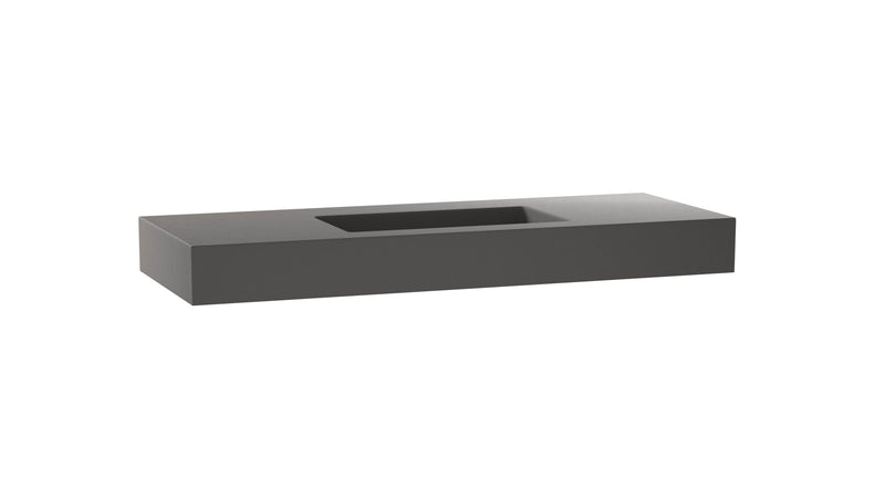 Mastello enkele wastafel Foss centraal washed beton groen 100 cm - afbeelding 2