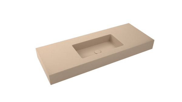 Mastello enkele wastafel Foss centraal washed cappuccino 100 cm