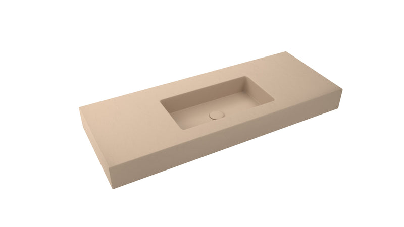 Mastello enkele wastafel Foss centraal washed cappuccino 100 cm