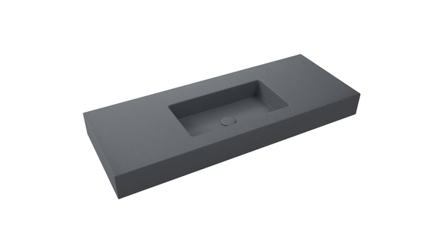 Mastello enkele wastafel Foss centraal washed mat zwart 100 cm