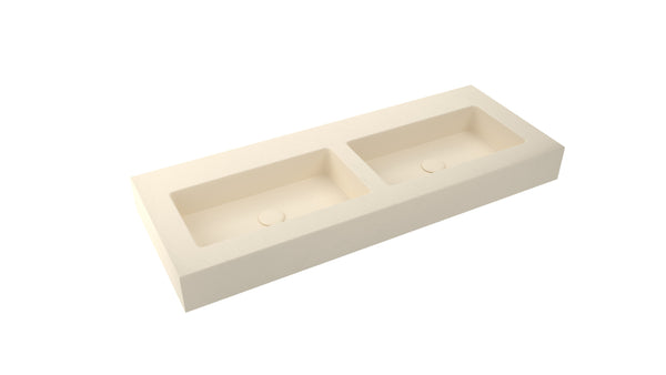 Mastello dubbele wastafel Foss washed beige 120 cm