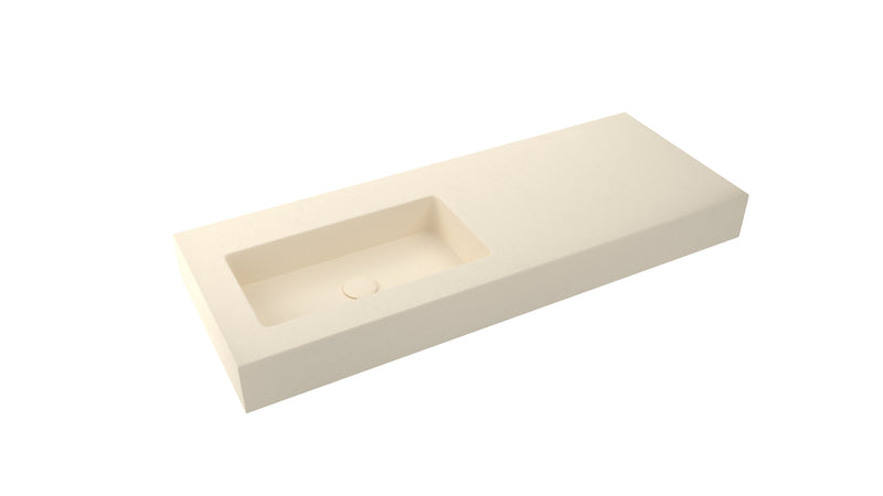 Mastello enkele wastafel Foss links washed beige 100 cm