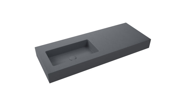 Mastello enkele wastafel Foss links washed mat zwart 100 cm