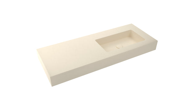 Mastello enkele wastafel Foss rechts washed beige 120 cm