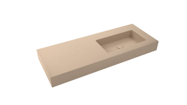 Mastello enkele wastafel Foss rechts washed cappuccino 120 cm