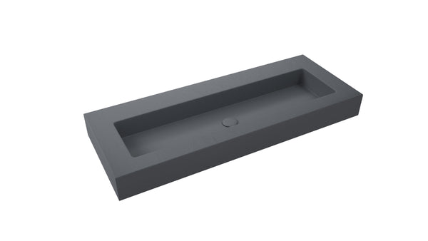 Mastello enkele wastafel Foss groot washed mat zwart 120 cm