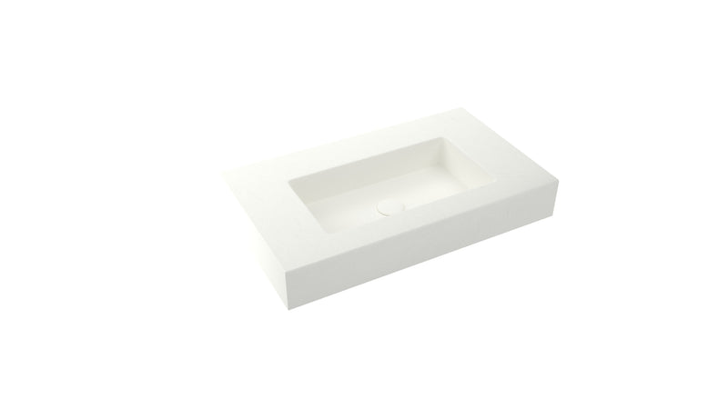 Mastello enkele wastafel Foss washed mat wit 80 cm