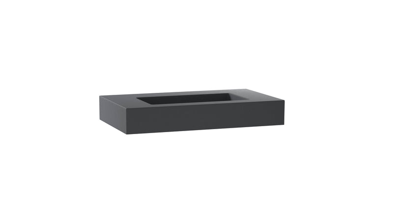 Mastello enkele wastafel Foss washed mat zwart 80 cm - afbeelding 2