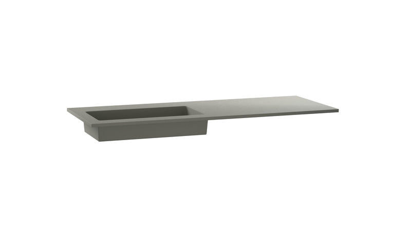 Mastello enkele wastafel Jools links washed beton groen 120 cm - afbeelding 4