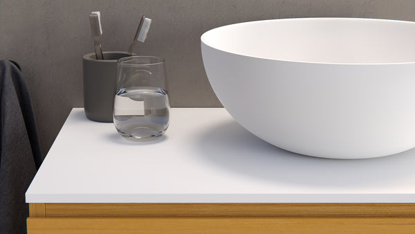 Mastello solid surface waskom Sottile rond mat wit - 20 cm