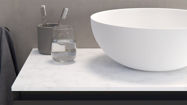 Mastello solid surface waskom Sottile rond mat wit 25 cm afbeelding 1