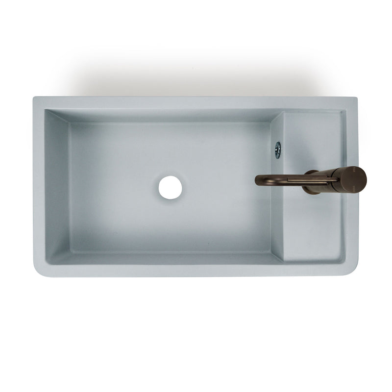 Nood betonnen toiletfontein Shelf Powder Blue met kraangat - 54 cm