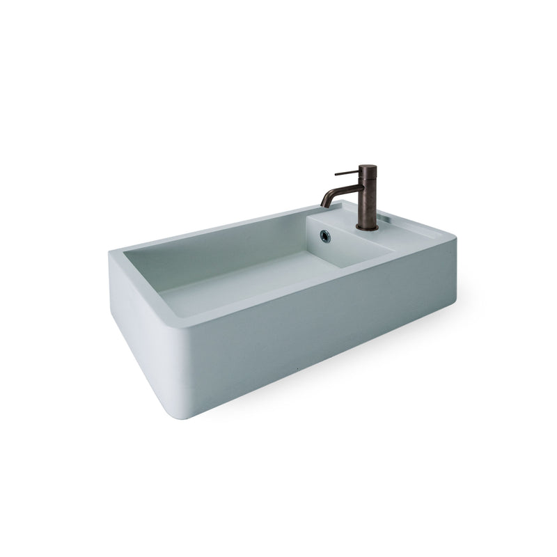 Nood betonnen toiletfontein Shelf Powder Blue met kraangat - 54 cm