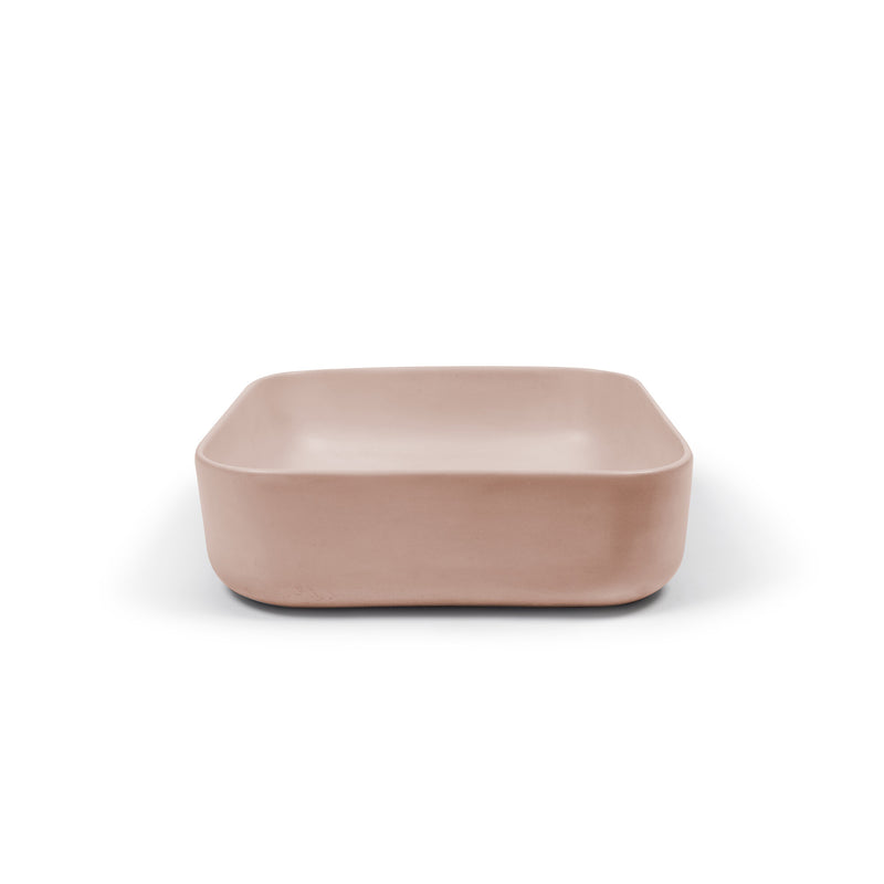 Nood betonnen waskom Cube Blush Pink - 39 cm