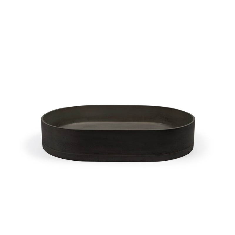 Nood betonnen waskom Pill Charcoal - 58 cm