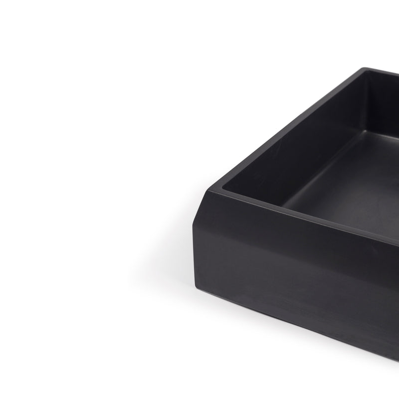 Nood betonnen waskom Prism rechthoekig Charcoal - 60 cm