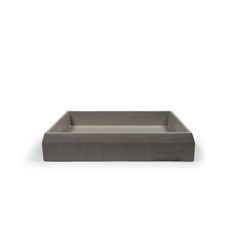 Nood betonnen waskom Prism Rectangle Mid Tone Grey - 60 cm