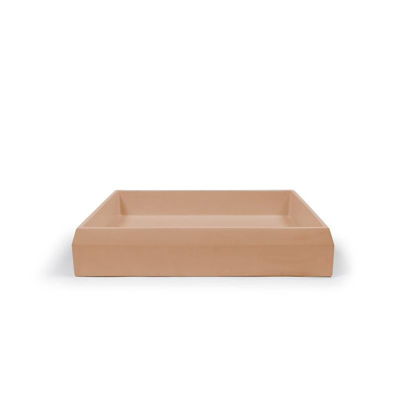 Nood betonnen waskom Prism Rectangle Pastel Peach - 60 cm