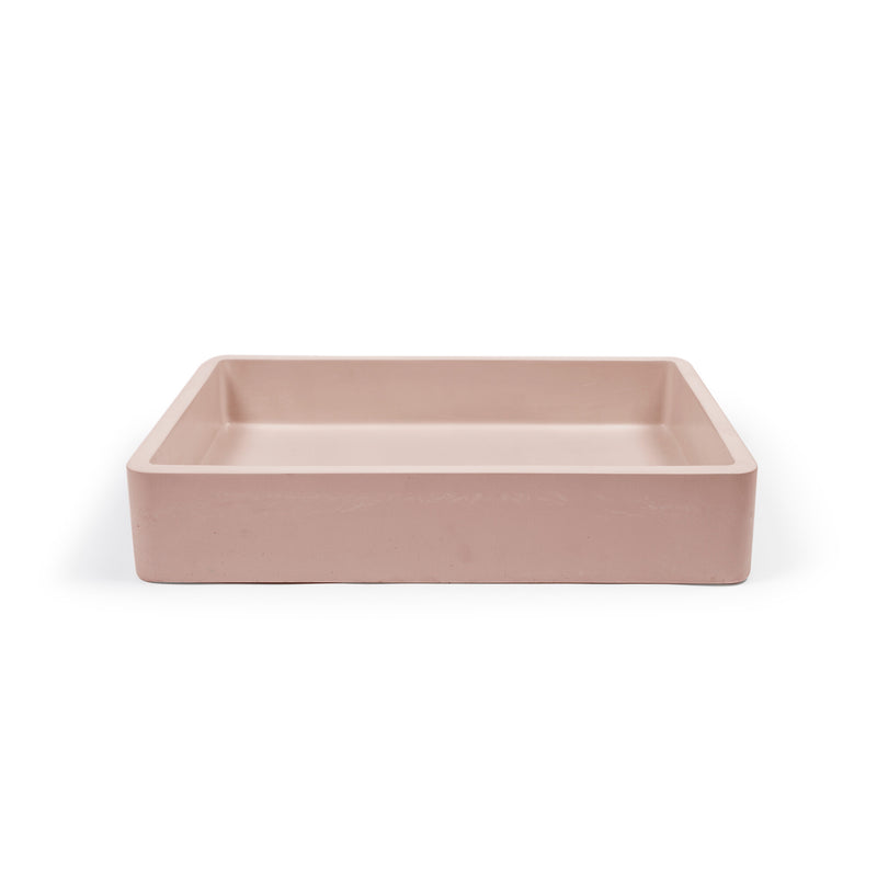 Nood betonnen waskom Vesl Rectangle Blush Pink - 60 cm