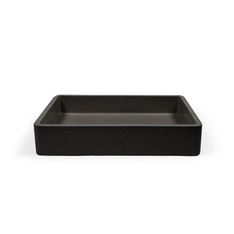 Nood betonnen waskom Vesl Rectangle Charcoal - 60 cm