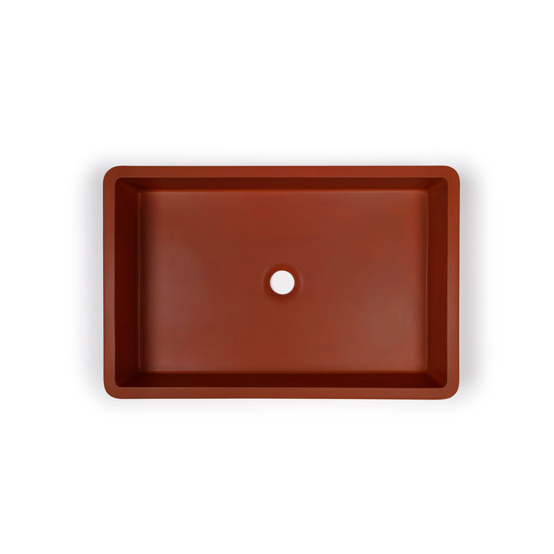 Nood betonnen waskom Vesl rechthoekig Clay - 60 cm