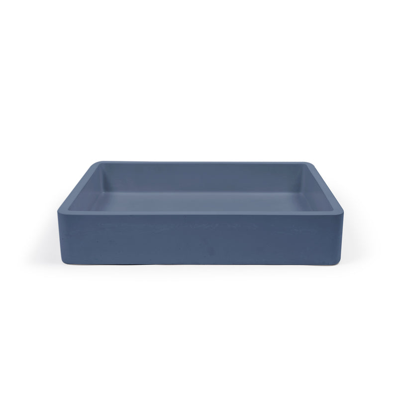 Nood betonnen waskom Vesl Rectangle Copan Blue - 60 cm