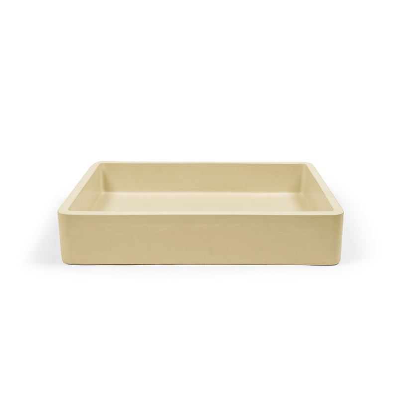 Nood betonnen waskom Vesl Rectangle Custard - 60 cm