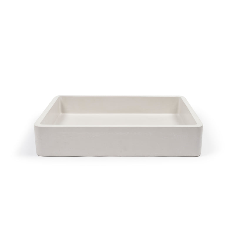 Nood betonnen waskom Vesl Rectangle Ivory - 60 cm