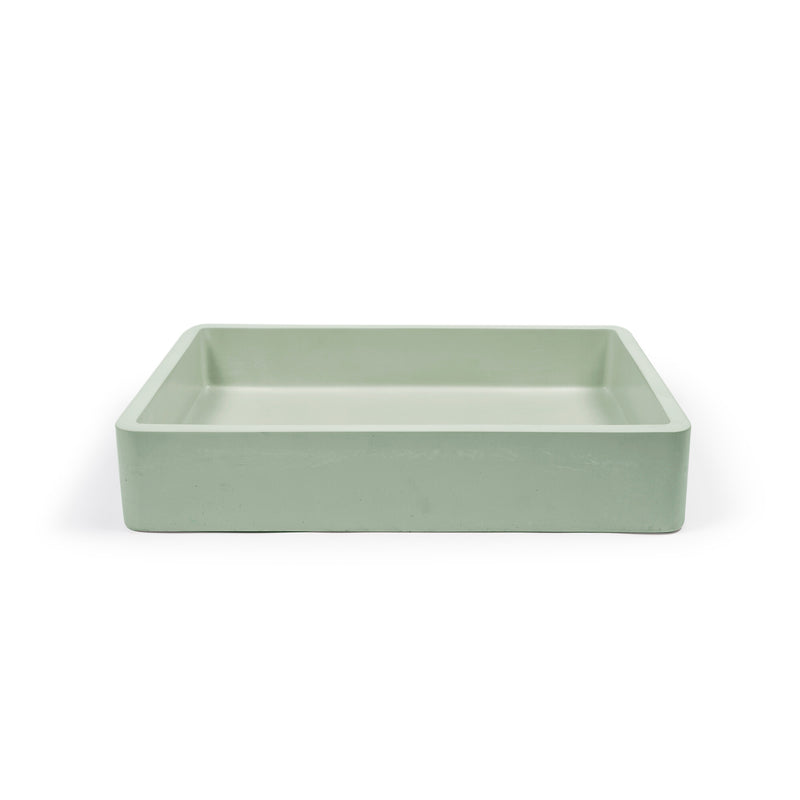 Nood betonnen waskom Vesl Rectangle Mint - 60 cm