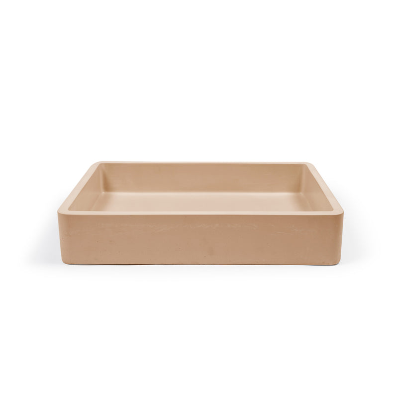 Nood betonnen waskom Vesl Rectangle Pastel Peach - 60 cm