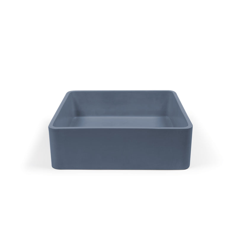 Nood betonnen waskom Vesl Square Copan Blue - 40 cm