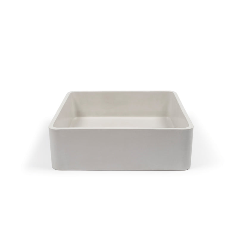 Nood betonnen waskom Vesl Square Ivory - 40 cm