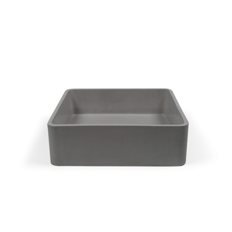 Nood betonnen waskom Vesl Square Mid Tone Grey - 40 cm