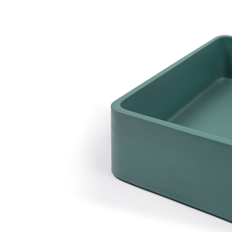 Nood betonnen waskom Vesl vierkant Teal - 40 cm